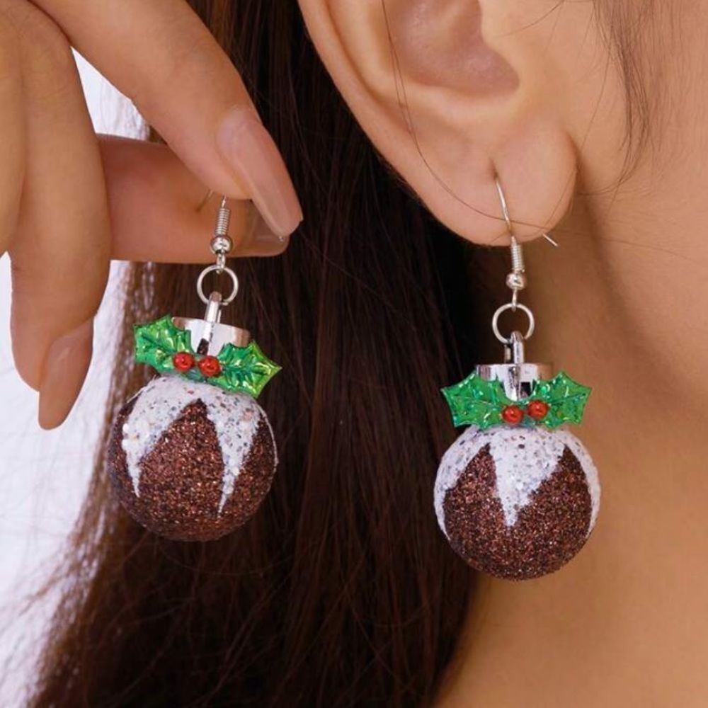 3for$20 1 Pair Creative Christmas Ornament Ball Dangle Earrings